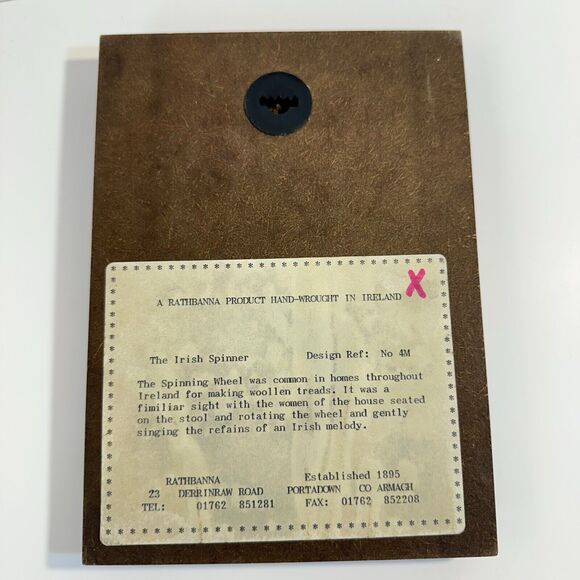 Copper work Irish Spinning Wheel Rathbanna Hand Wrought in Ireland Vintage - Picture 4 of 7